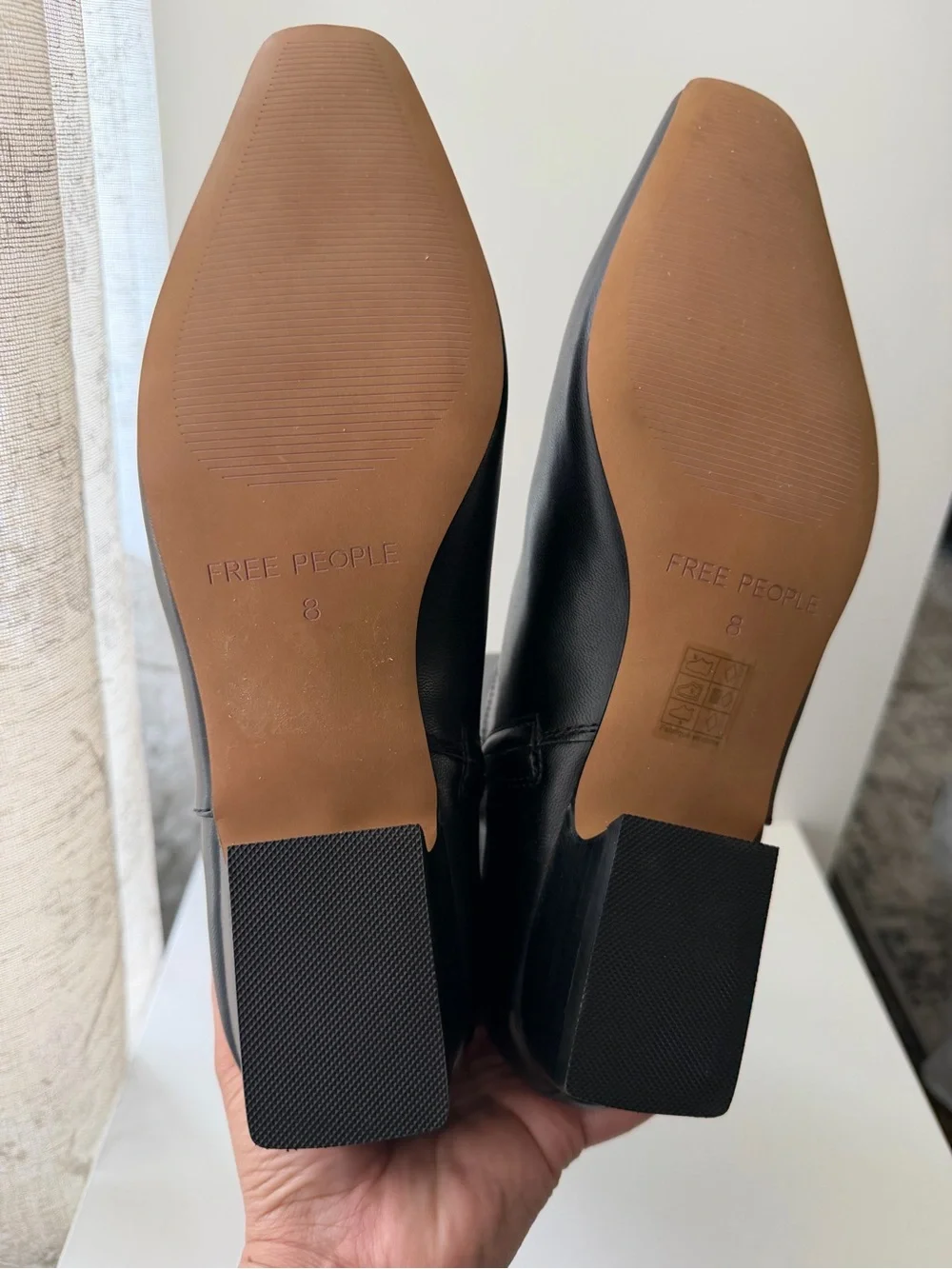 FREE PEOPLE Easy Does It Vegan Black Snip Toe Ankle Boots- Size 7.5 & 8